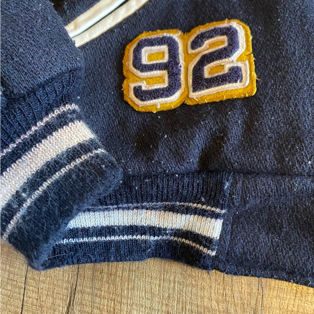 Navy Vintage Letterman’s Jacket - Picture 3 of 4